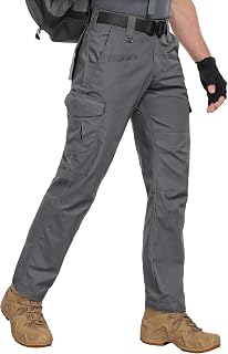Zoofly Men's Stretch Ripstop Cargo Trousers Waterproof Multi-Pocket Outdoor Trousers