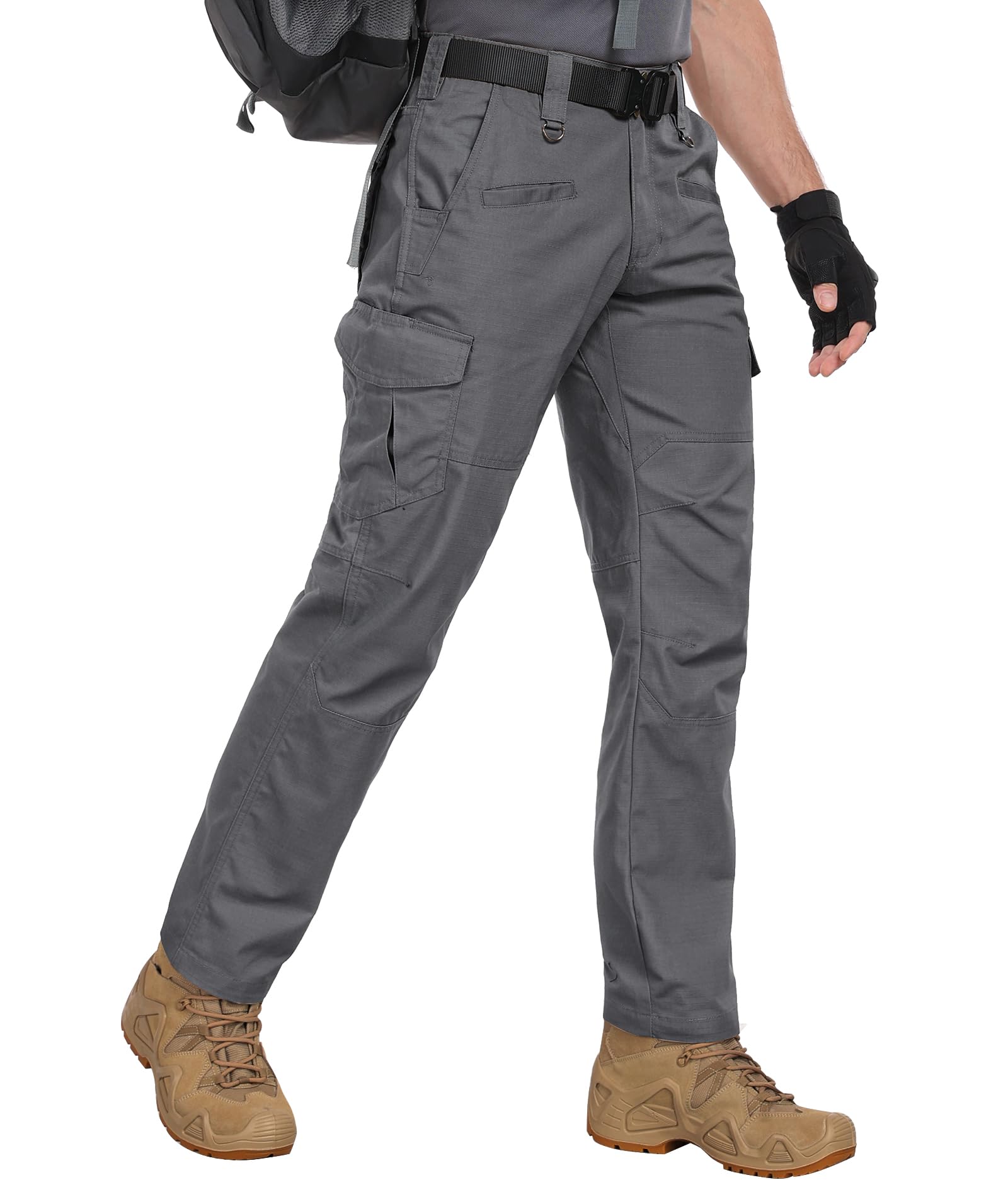 Zoofly Men's Stretch Ripstop Cargo Trousers Waterproof Multi-Pocket Outdoor Trou