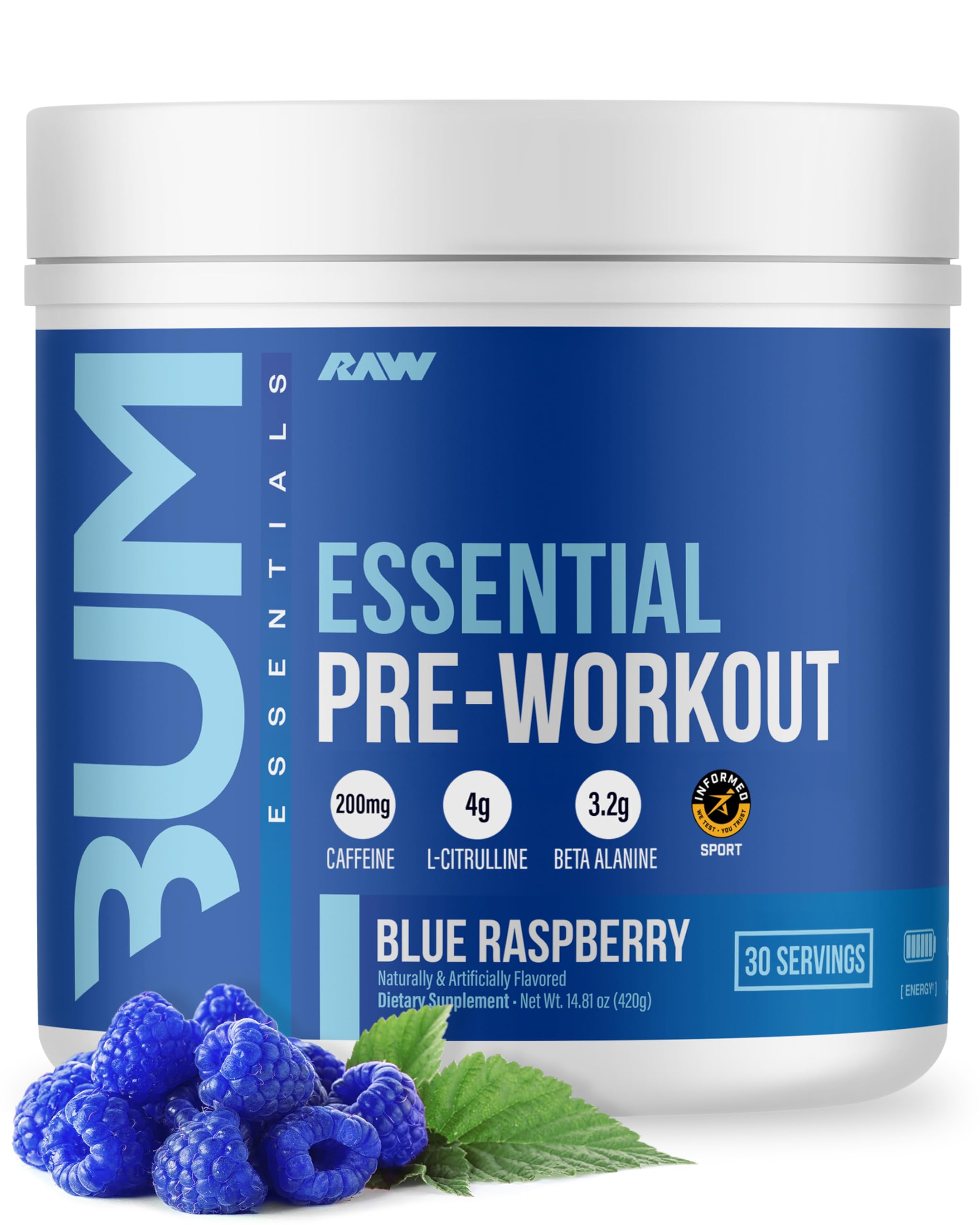 RAW Nutrition - Essential Pre - Chris Bumstead Pre Workout Formula, Sports Nutri