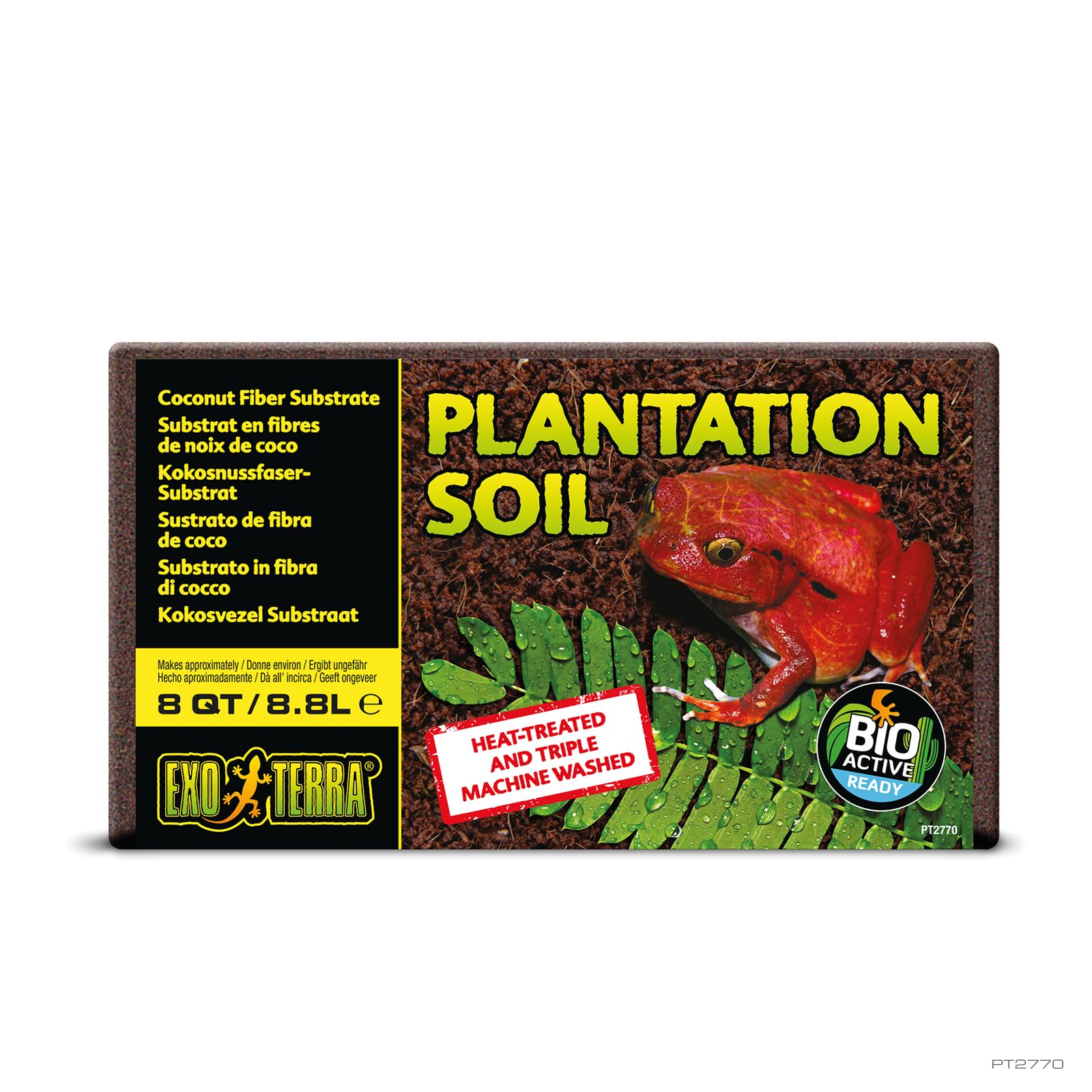 Exo Terra Plantation Soil, Coconut Fibre Terrarium Substrate Brick, 8.8L