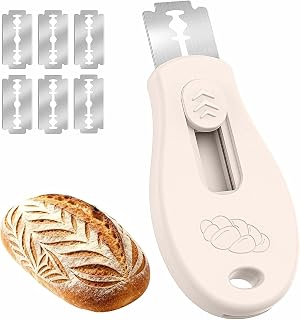 Bread Lame Sourdough Scoring Tool, Extractable & Magnetic Bread Scoring Tool, Scoring Knife for Bread Baking, Bread Razor for Homemade Bread, Sourdough Scorer Tool, Includes 5 Razor Blades-Beige