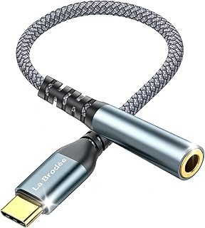 La Brodée USB C to 3.5mm Jack,Type C to 3.5mm Headphone Aux to USBC Adapter | Hi-Fi Stereo Digital Audio Jack to USB C Earphone Adaptor Compatible with Samsung Galaxy Pixel,iPhone,i Pad Pro,HUAWEI,Xiaom
