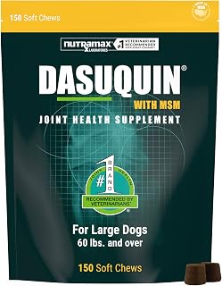 Nutramax Dasuquin MSM Joint Supplement for Large Dogs, Soft Chews, 150ct | Glucosamine and Chondroitin, ASU, MSM, Supports Healthy Joints, For Dogs Over 60 lbs, All Ages, Soft Chews