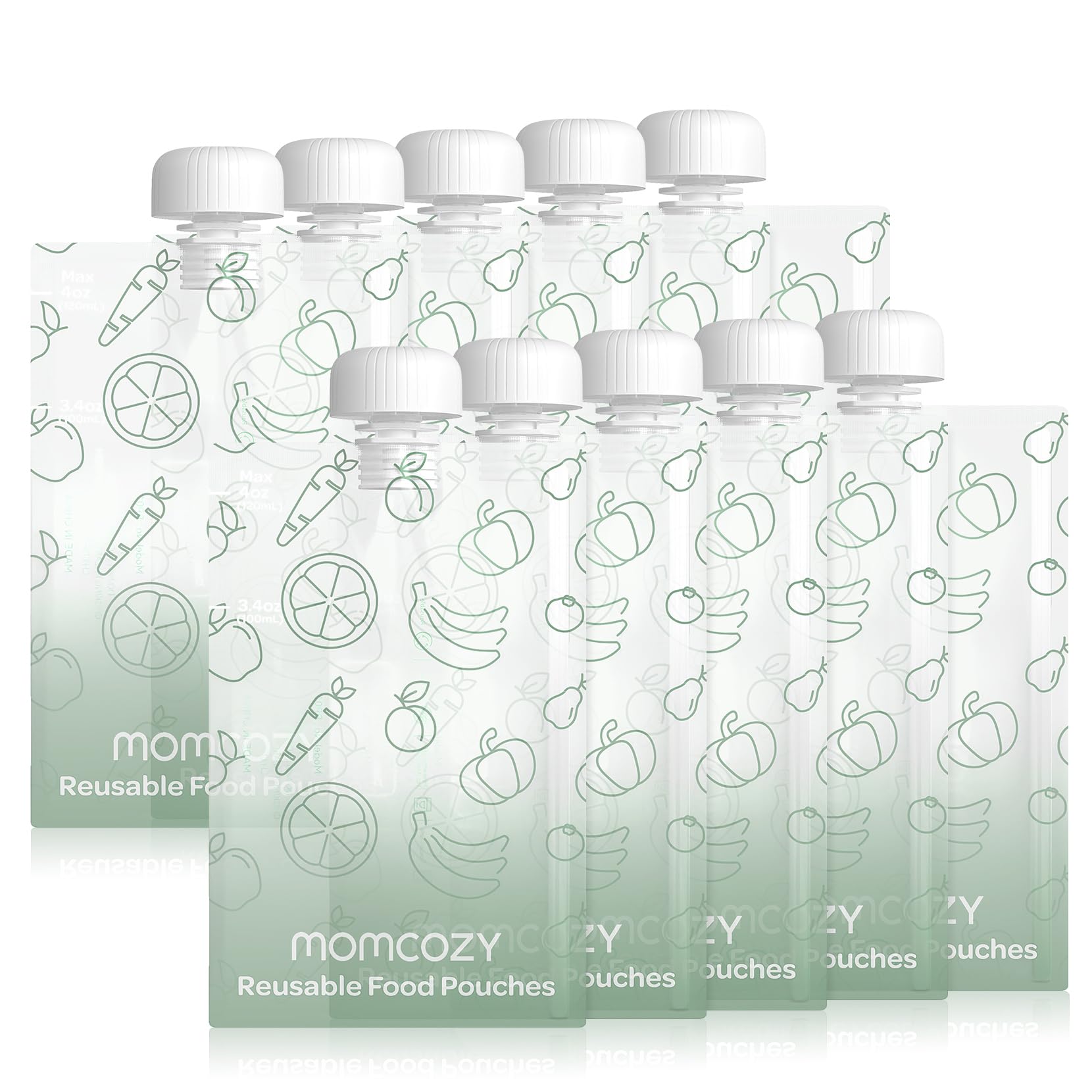 Momcozy Reusable Baby Food Pouches for Toddlers, BPA Free, Food Safe