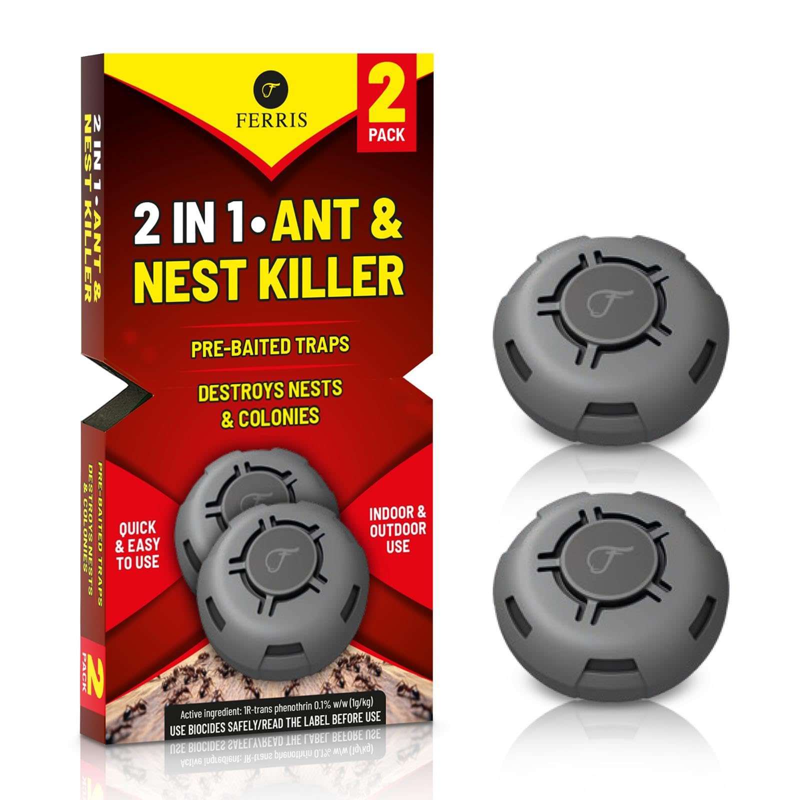 FERRIS | 2pk Ant Killer Bait Station Destroys Ants and their Nests | Ant Traps u
