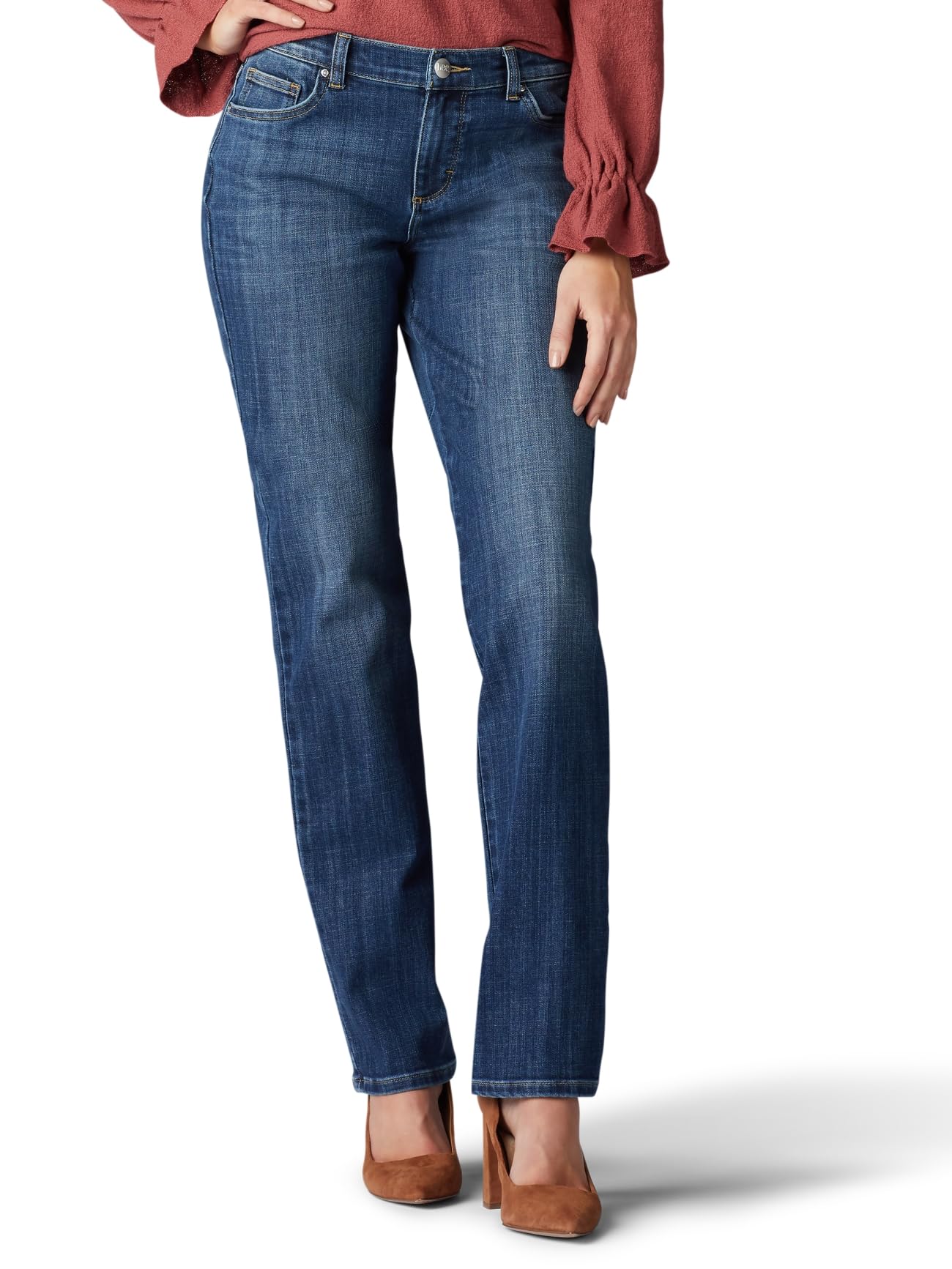 Lee Women's Denim Trousers, Solid Premium Light Blue