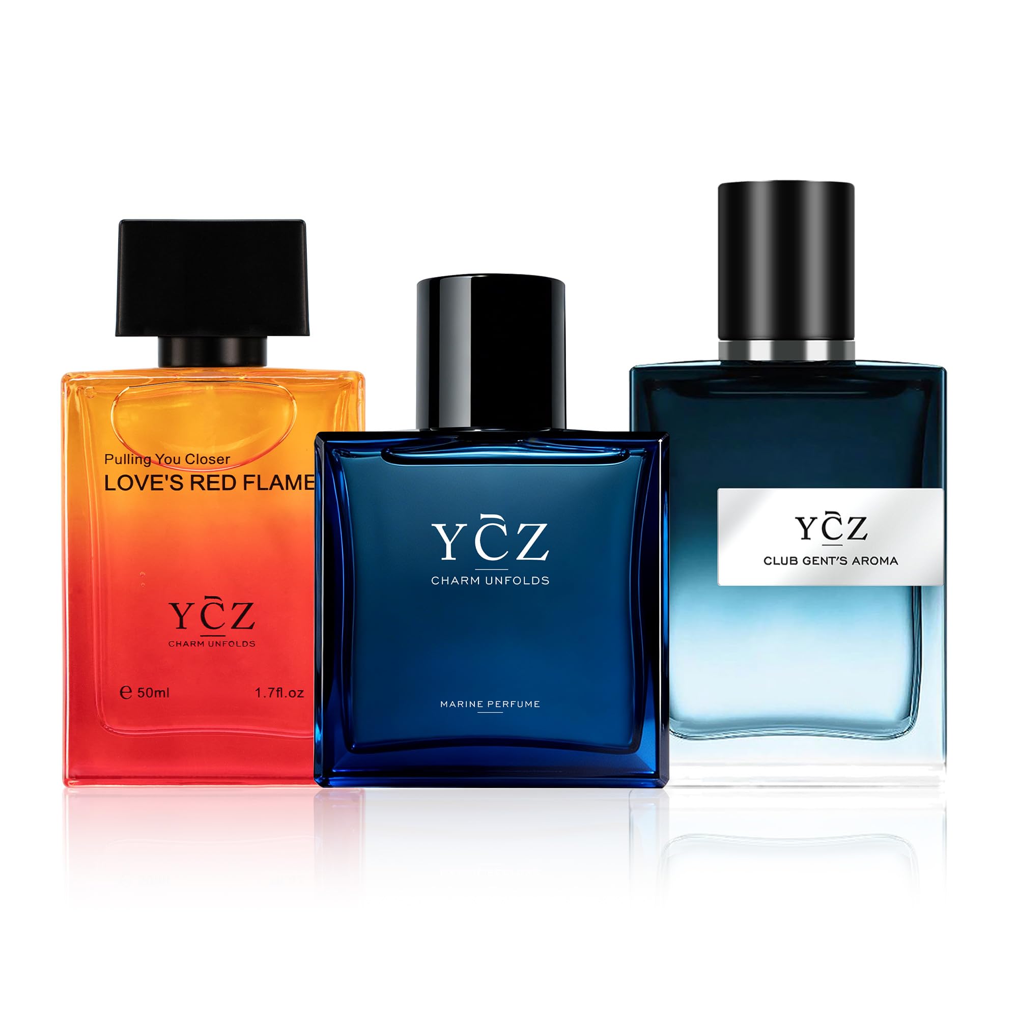 Ycz 3-Pack Men's Eau de Parfum Gift Set, 3 X 1.7 Fl Oz | Aromatic Fougère, 
