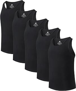 DAVID ARCHY Men's Tank Top Bamboo Rayon Undershirts Tank Shirt Comfy Soft T Shirts for Men, 3 or 5 Pack