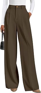 PRETTYGARDEN 2025 Women's Wide Leg Trousers Business Casual Flowy Palazzo Trousers High Waist