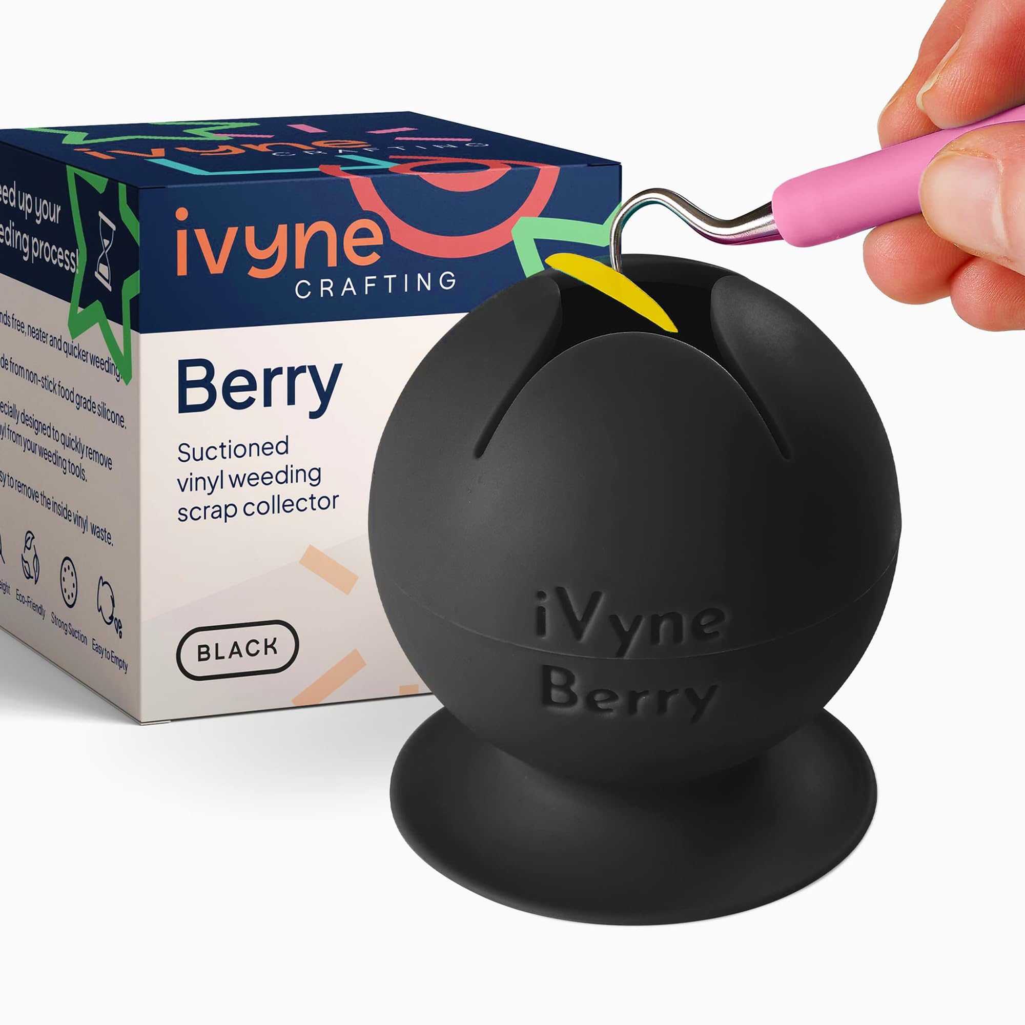 iVyne Berry Suctioned Vinyl Weeding Scrap Collector & Holder for Weeding Tools f