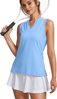 Obla Women's Sleeveless Golf Shirt V-Neck Lightweight Quick Dry Tennis Tank Tops Polo Shirts for Women