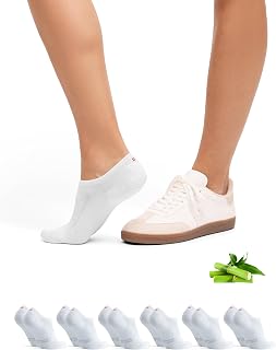 DANISH ENDURANCE No Show Bamboo Socks, Soft Invisible Socks for Summer with Non-Slip Silicone Heel, for Men and Women, Unisex, 6 Pack