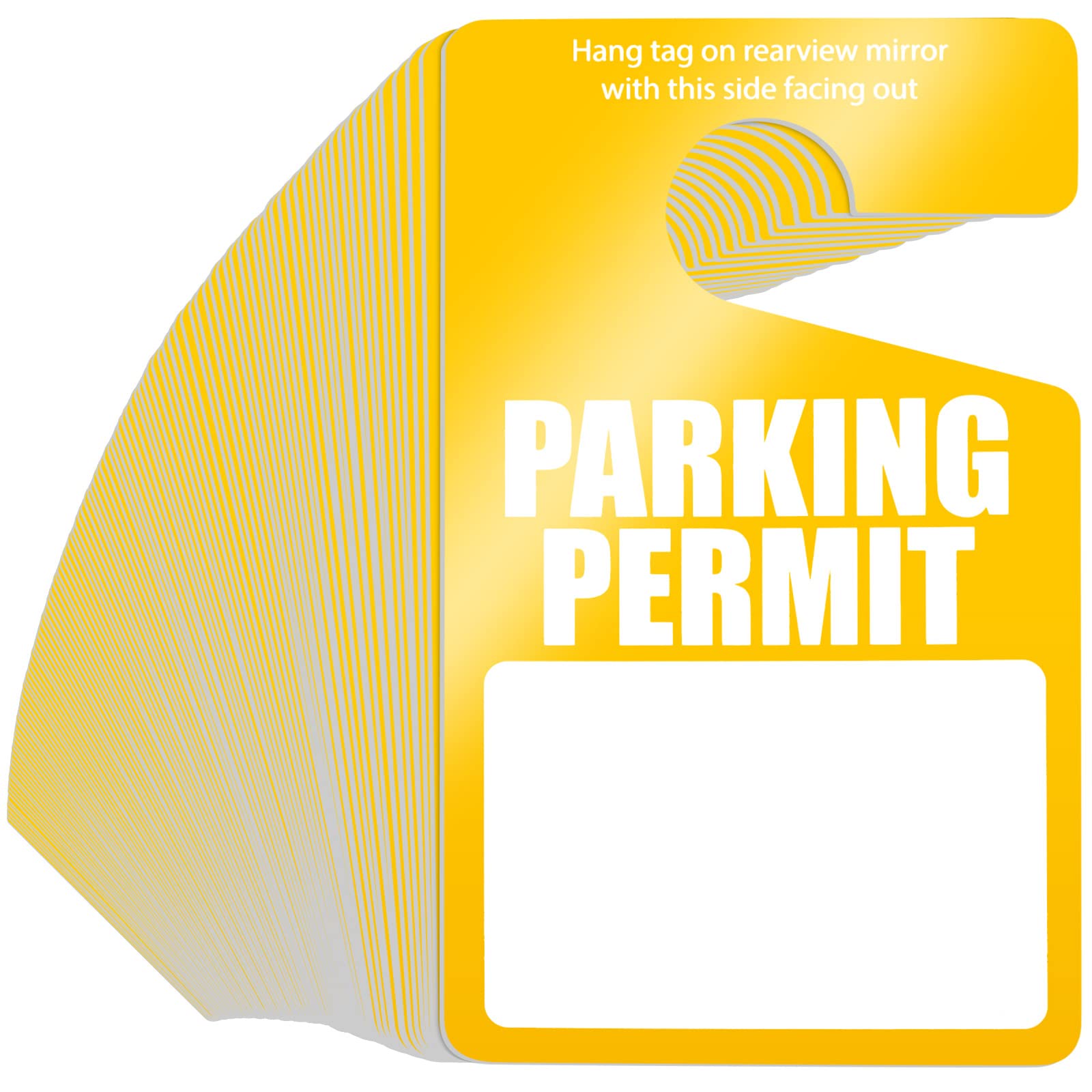 Yexiya 100 Pack Parking Permit Tags for Car Mirror, 3x5 Inch PVC,Yellow | Plasti