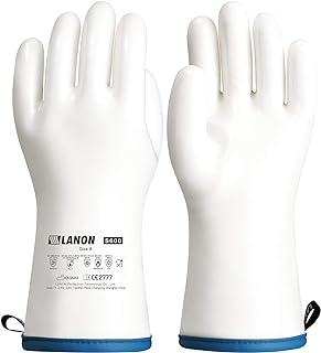 LANON Liquid Silicone Oven Mitts,Heat Resistant,Coral Air Liner,White,M | Food Grade,Waterproof,Oven Gloves with Fingers,Odorless,Easy to Clean,Latex Free,BPA Free,Baking,Cooking,BBQ,Kitchen Mitts