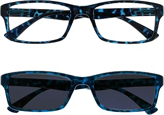 OPULIZE Uvsr2092Bl Blue Turtle Readers Matching with Sun Reader Value Pack for Men and Women +2.50-70 g
