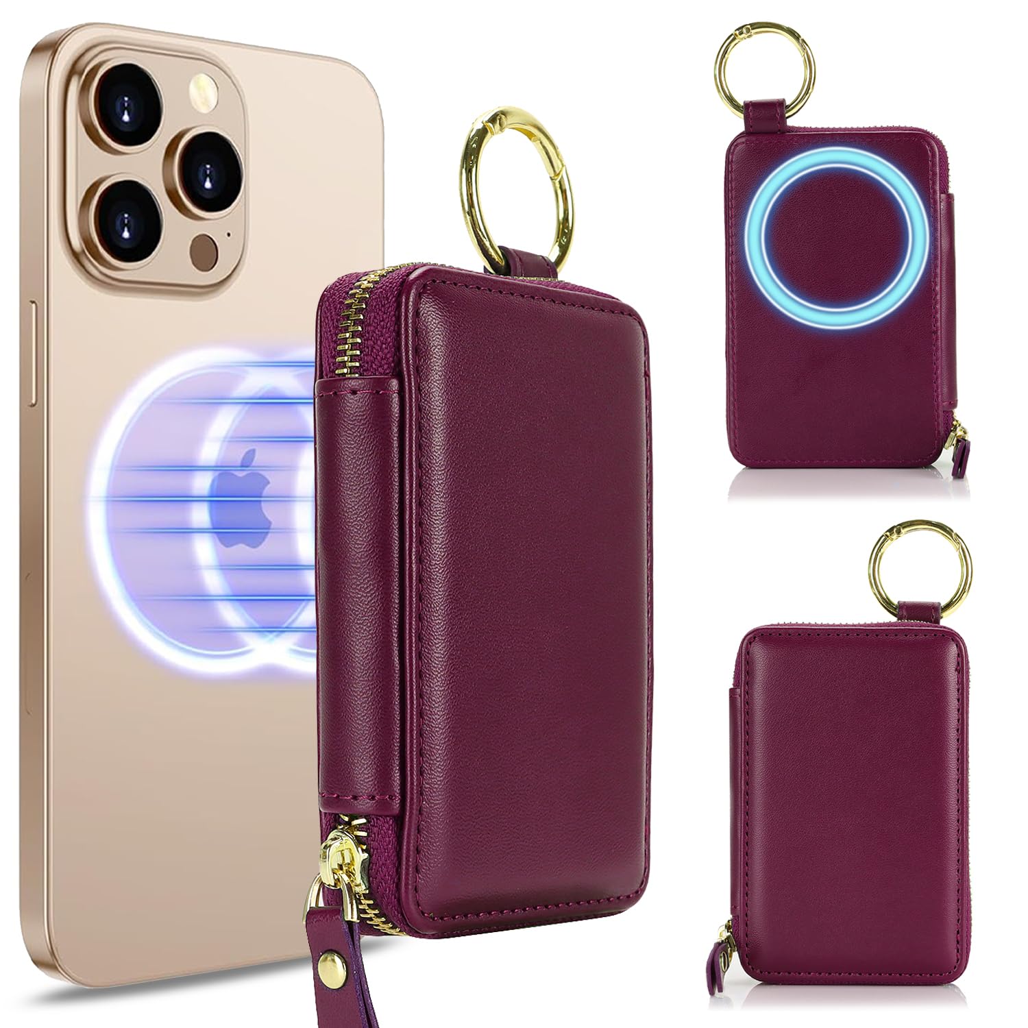 Compatible with MagSafe Wallet,Magnetic Phone Wallet Card Holder for iPhone 18/1