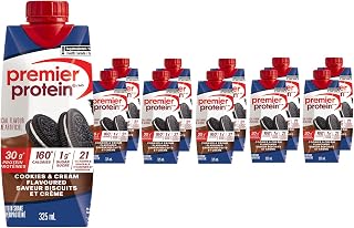 Premier Protein Shake, Cookies & Cream, 30g Protein, 1g Sugar, 11 fl oz Pack of 10