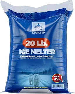 Ice Melt Safer for Concrete, 20 lb Bag Snow Salt, Sidewalk & Driveway Salt