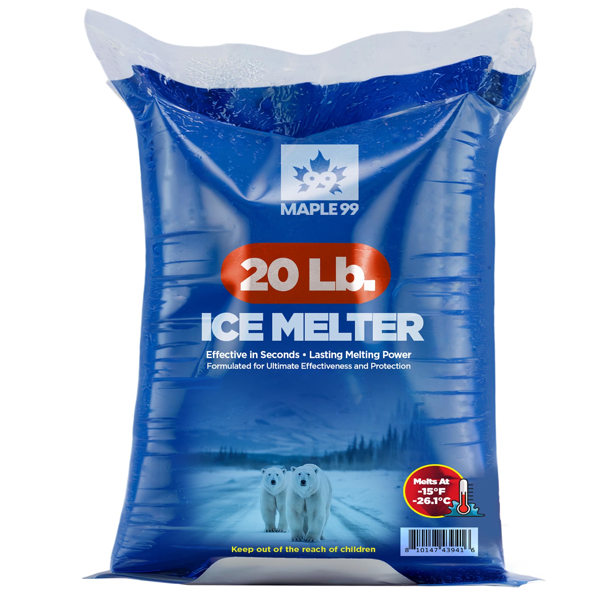 Ice Melt Safer for Concrete, 20 lb Bag Snow Salt, Sidewalk & Driveway Salt