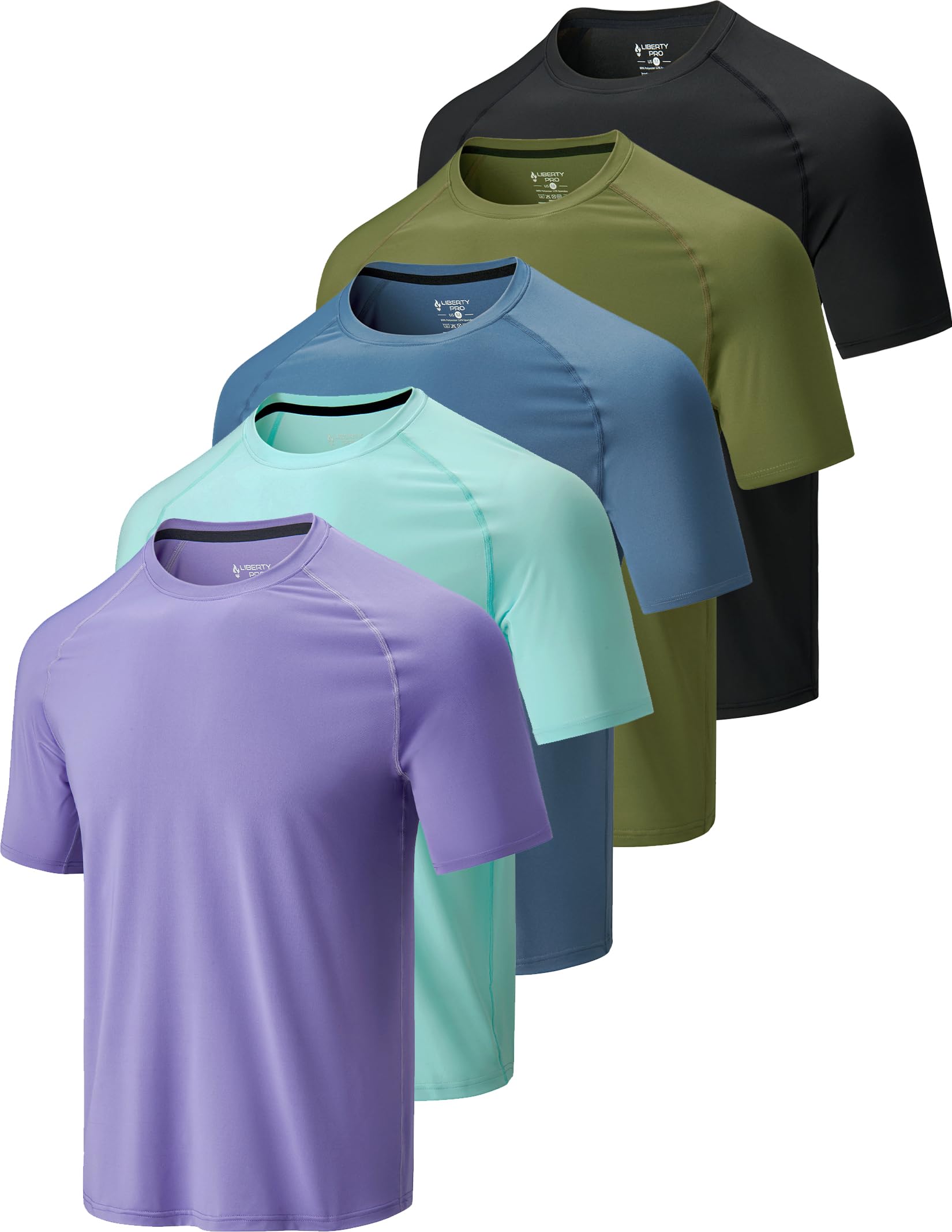 Liberty Imports Athletic Crew Neck Short Sleeve T Shirts Men's T-Shirt (Pack of 