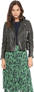 D DOLLY LAMB Women's Lambskin Leather Moto Biker Jacket, Genuine Soft Leather, Stylish Moto Biker Jacket