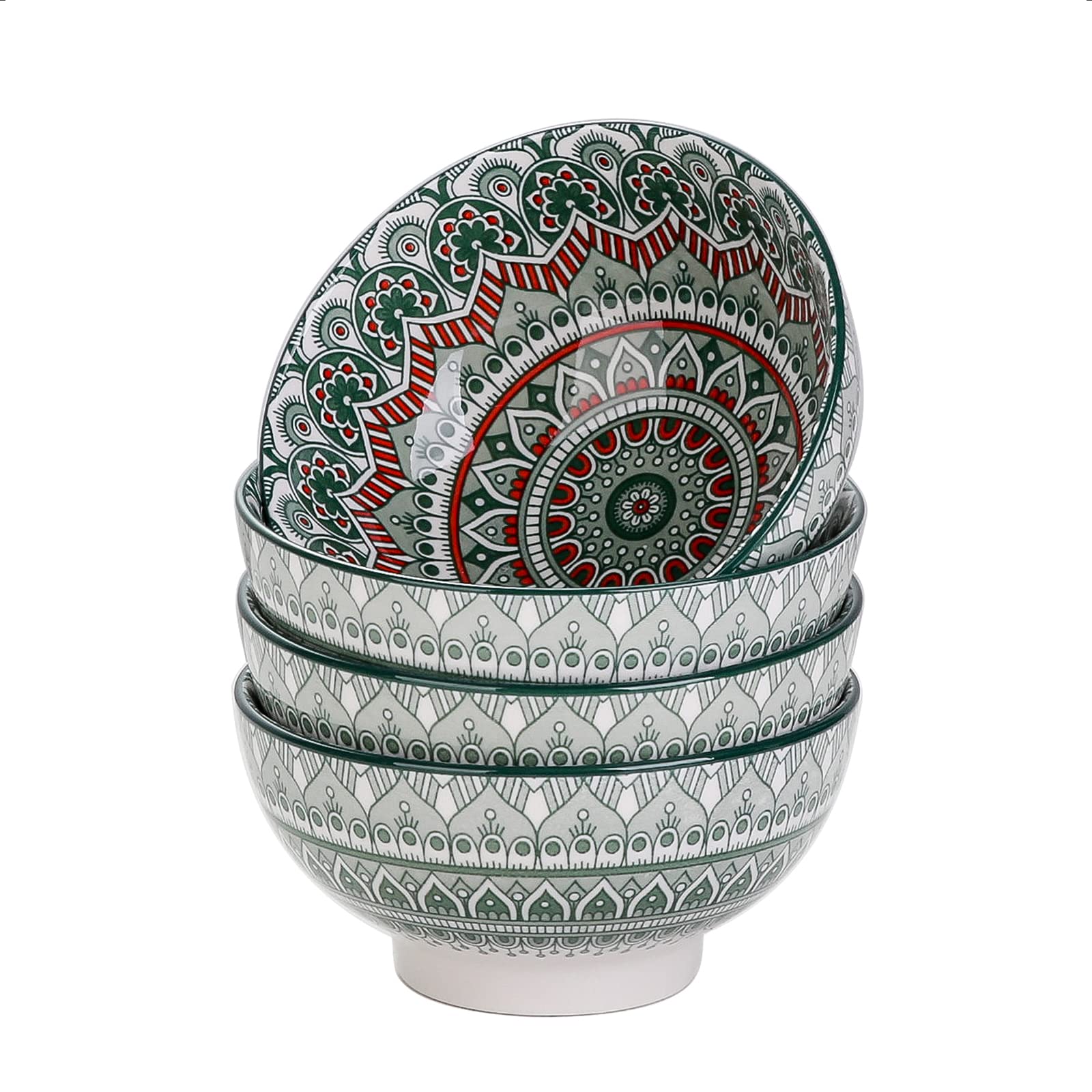 vancasso Mandala Series 4-Piece Porcelain Cereal Bowls Set, Dessert Bowl, Ice Cr
