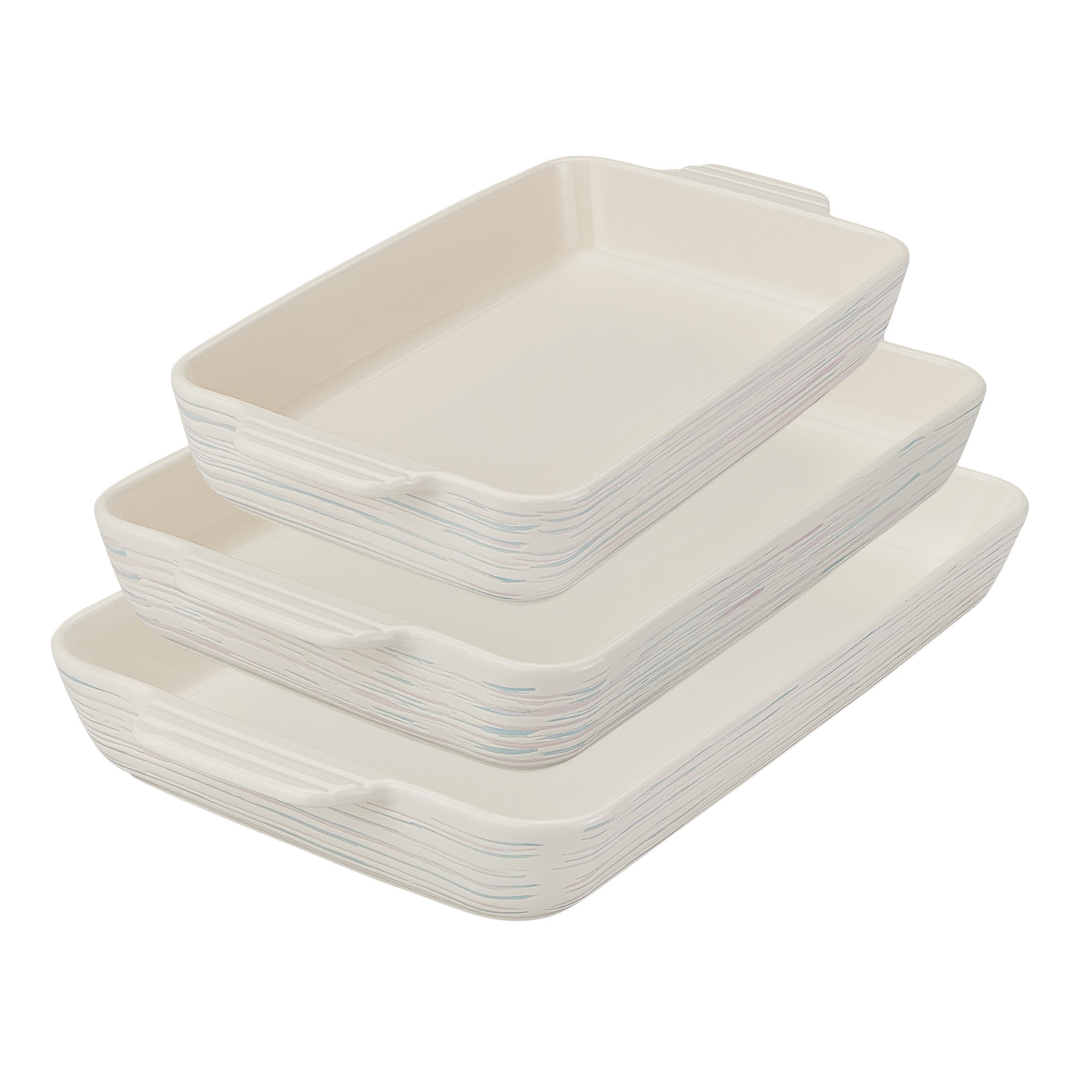 Pyrex 3-Piece Ceramic Bakeware Set, Nonstick Casserole Dish with Handles | Lead 