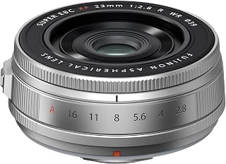 FUJIFILM FUJINON XF23mmF2.8 R WR Lens, Silver | High-Resolution Optical Performance, Ultra-Compact and Lightweight Design, Weighing only 90g and just 23mm long