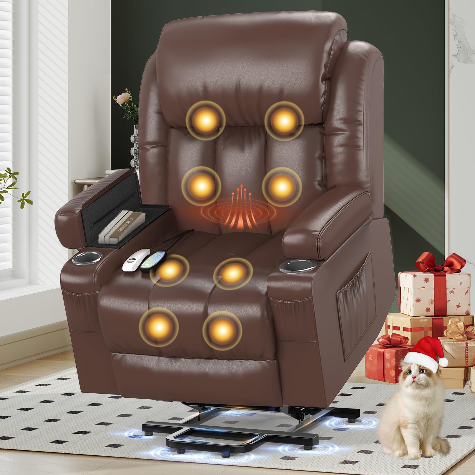 YONISEE Lift Chair Recliners for Elderly, Recliner Chair with Massage & Heat, Ex