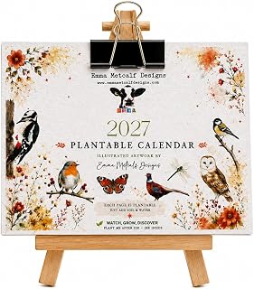 Eco-Friendly Plantable Seed Calendar 2027 13 Pages | 13 plantable seed paper pages – enjoy each month, then plant the pages to grow beautiful wildflowers