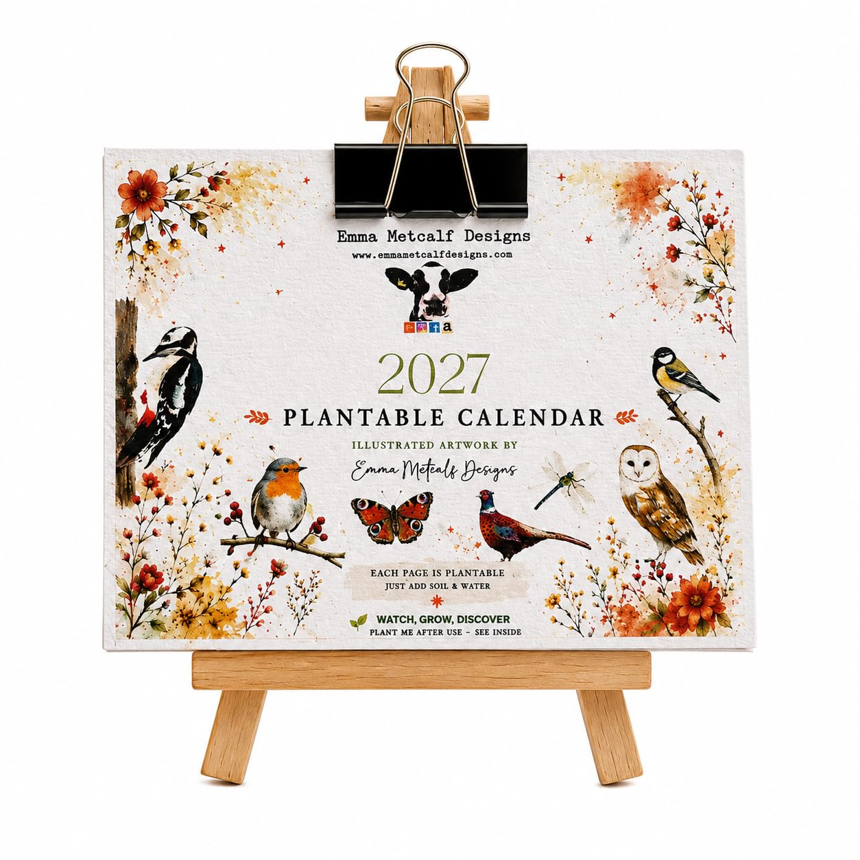 Eco-Friendly Plantable Seed Calendar 2027 13 Pages | 13 plantable seed paper pag