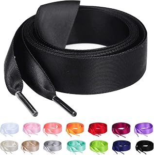 Booyckiy 3/4" Ribbon Shoe Laces for Women, Satin Shoelaces for Sneakers