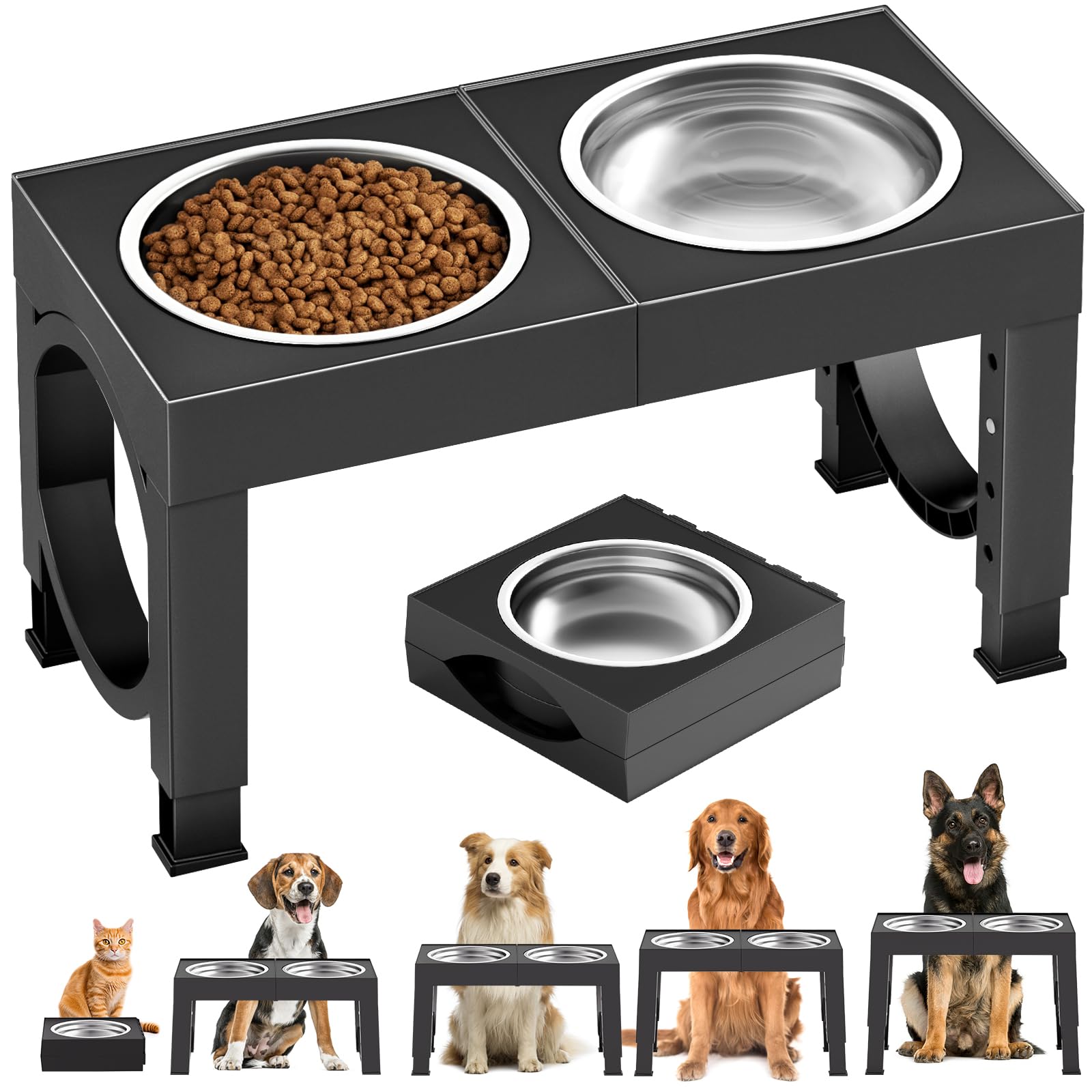 XIAZ Elevated Dog Bowls Large Breed Raised Dogs Bowl Stand Large/Medium Sized Do