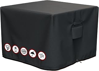 SHINESTAR Fire Pit Cover Square for 28"-32", 600D Heavy Duty | Fits for 28/29/30/31/32 Inch Fire Pit Table/Gas Fire, Waterproof and Windproof, 32 x 32 x 24 Inches, Black