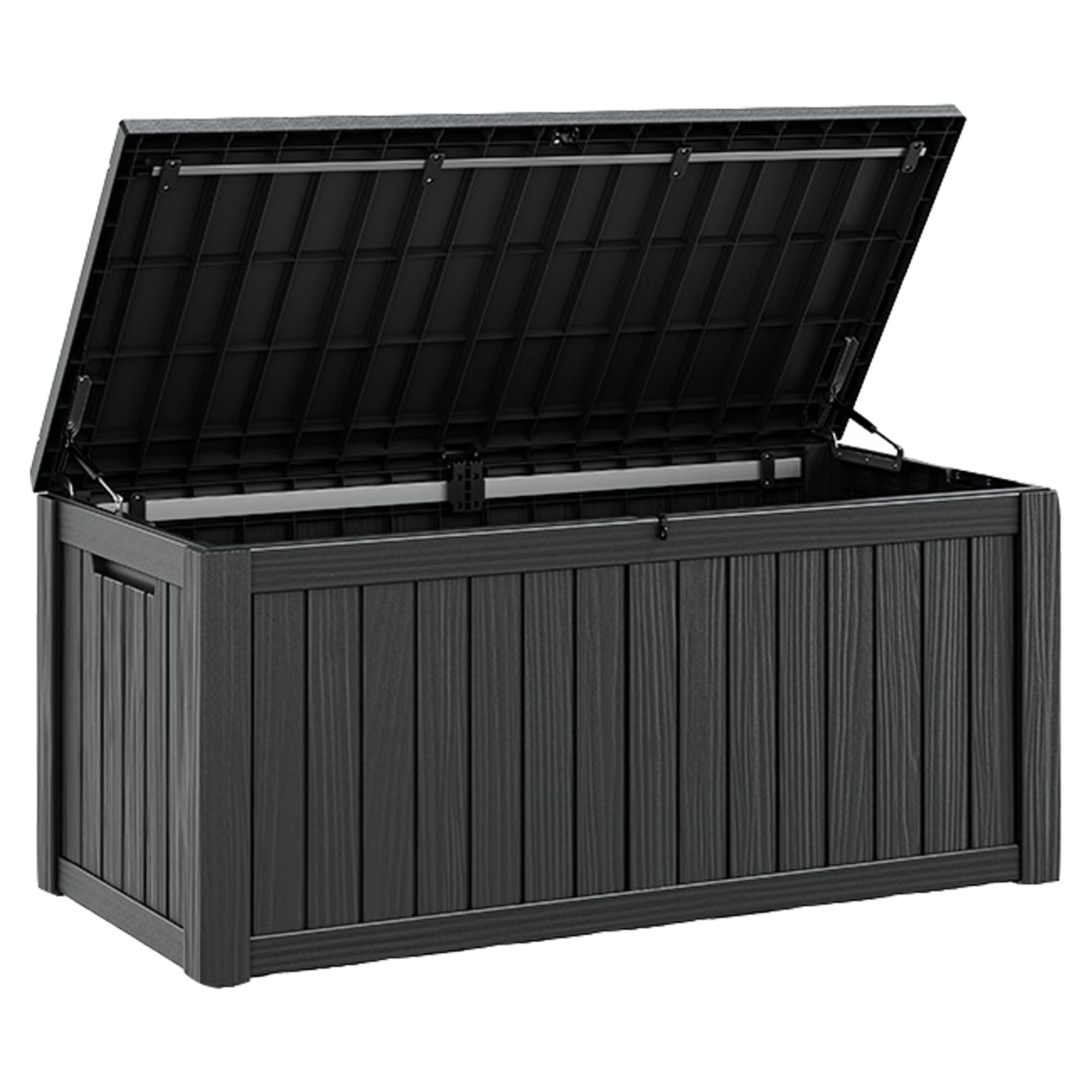 Fancyango 180 Gallon Large Outdoor Storage Deck Box Waterproof, Black | Resin Pa