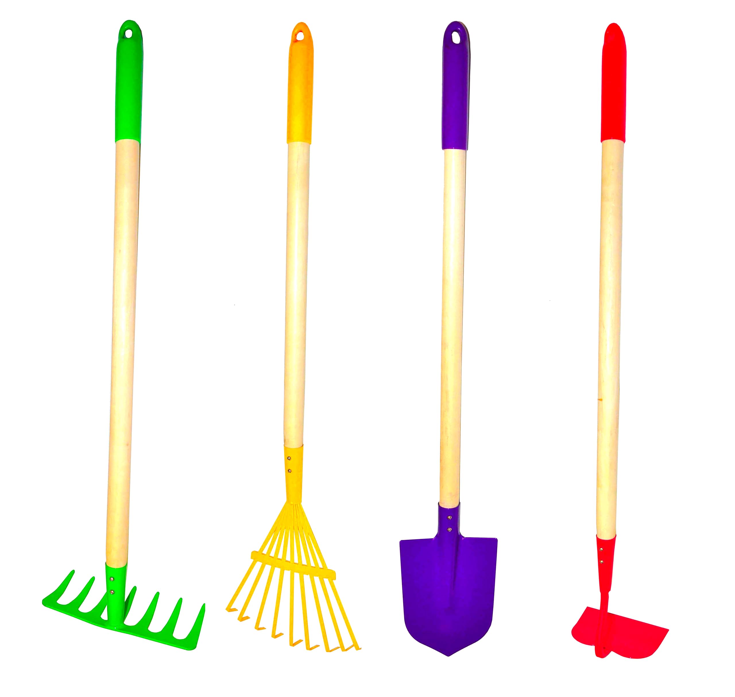 JustForKids Kids Garden Tool Set Toy, Rake, Spade, Hoe and Leaf Rake, reduced si