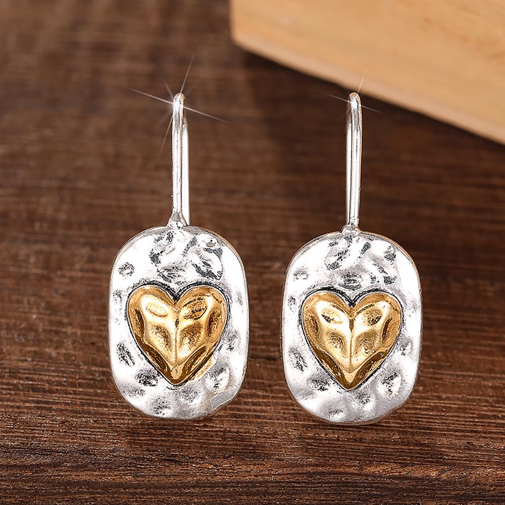 Vintage Heart Drop Earrings for Women Aesthetic Beautiful Jewelry