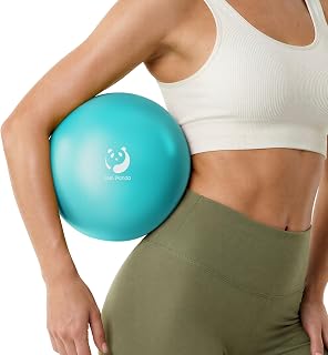 Slim Panda Pilates Ball Small, 23 cm Anti-Slip Gymnastics Ball with Inflation Straw, Soft Yoga Ball Balance for Seniors Therapy, Fitness, Balance Training