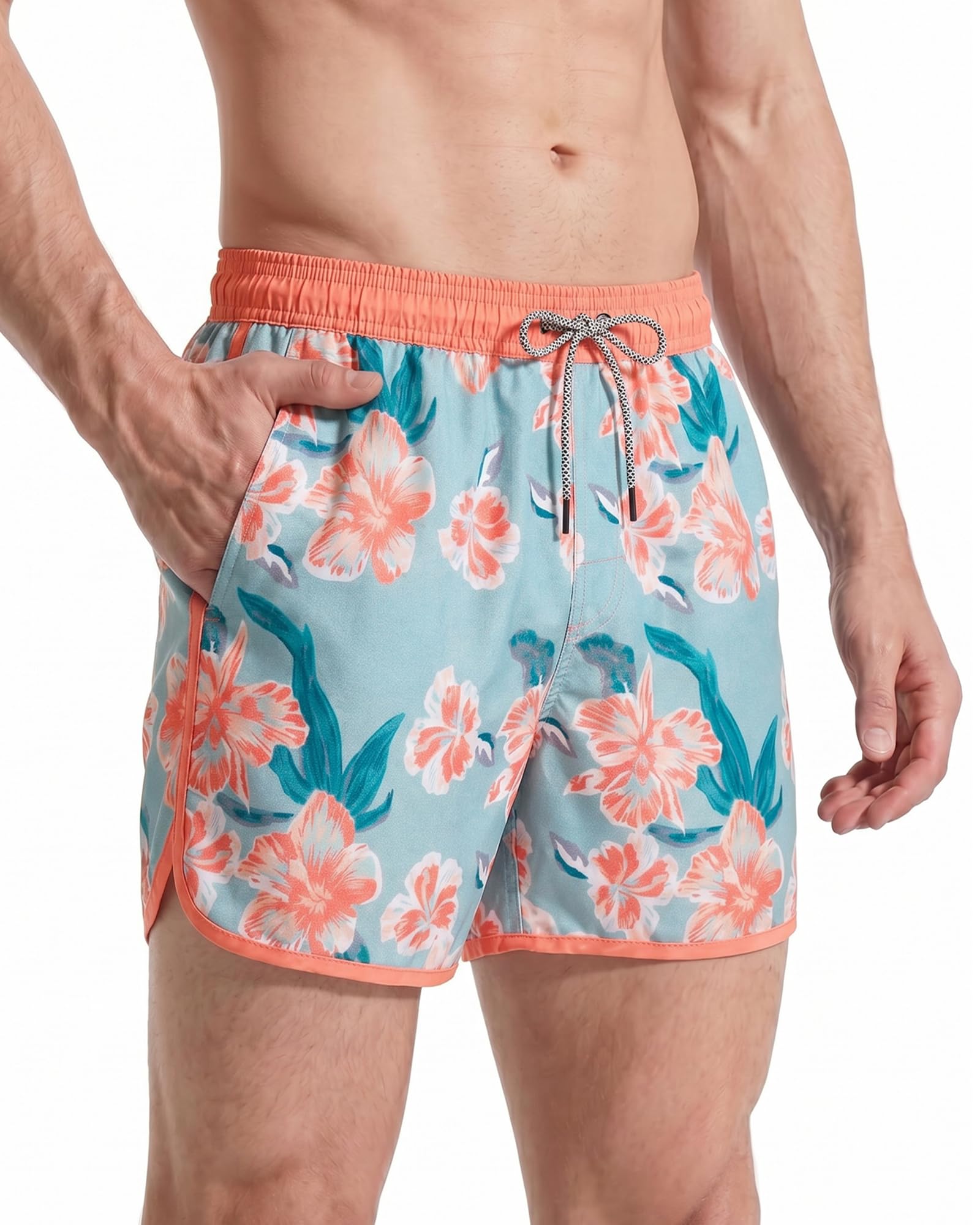 maamgic Men's Vintage Swim Shorts - Men's Quick Dry Bermuda Swimsuit