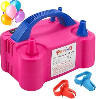 PCFING Balloon Pump Electric with Dual Nozzle & Balloon Tie Tool | Pure Copper Motor, Portable Balloons Inflator Blower for Birthday Anniversary Gender Reveal Party Decorations