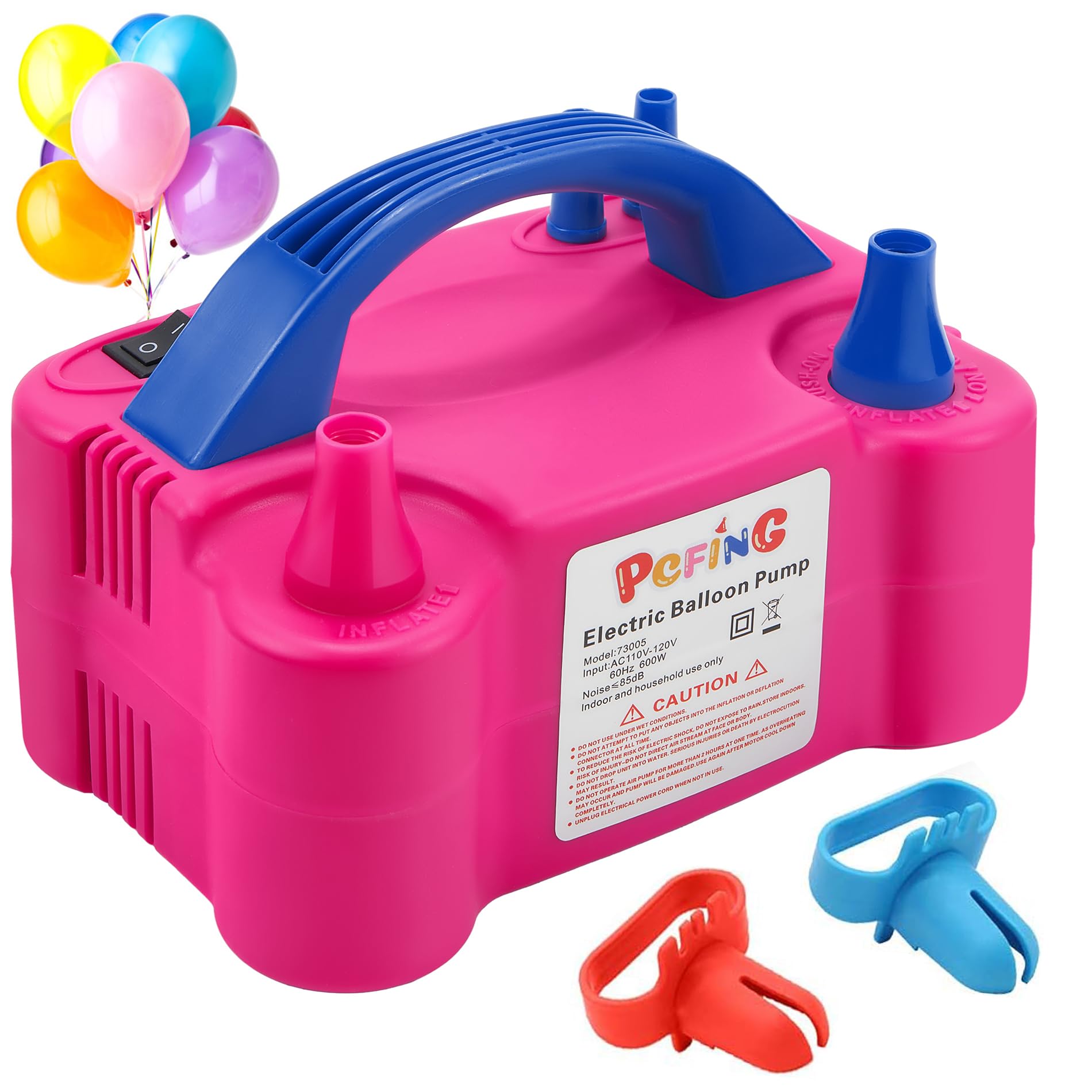 PCFING Balloon Pump Electric with Dual Nozzle & Balloon Tie Tool | Pure Copper M