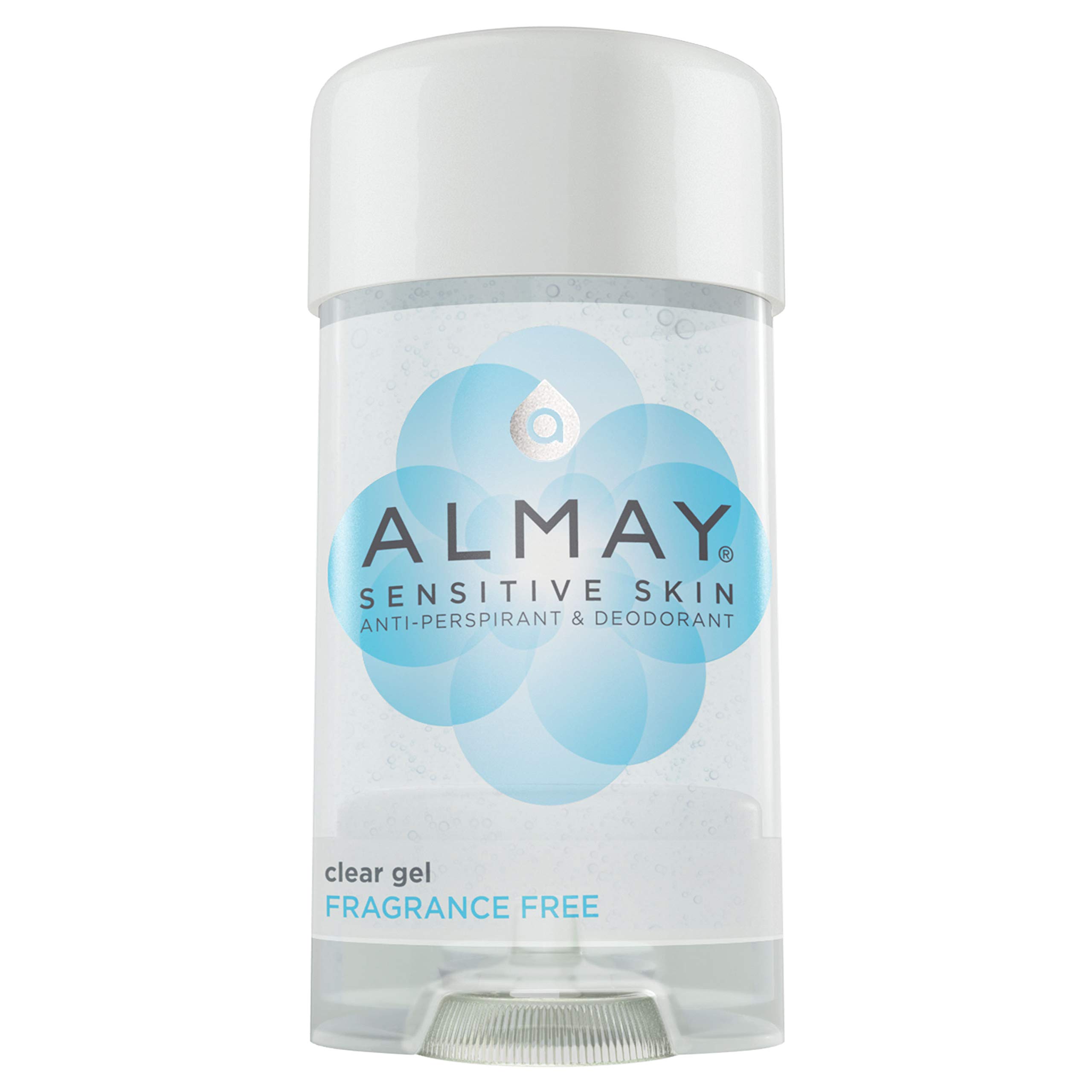 Almay Clear Gel Deodorant and Antiperspirant, Fragrance Free, 2.25 oz | Gentle a