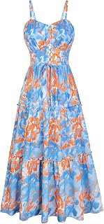GRACE KARIN 2026 Women's Spaghetti Floral Summer Boho Flowy Maxi Dress