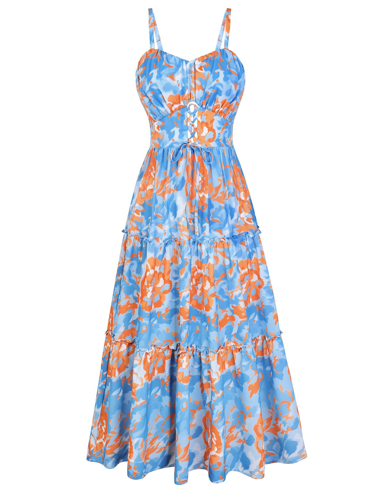 GRACE KARIN 2026 Women's Spaghetti Floral Summer Boho Flowy Maxi Dress
