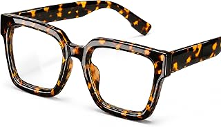 livho Oversized Eyewear Frame for Woman and Men - Rectangle Fashion Glasses for Computer, Chic Preppy Frame
