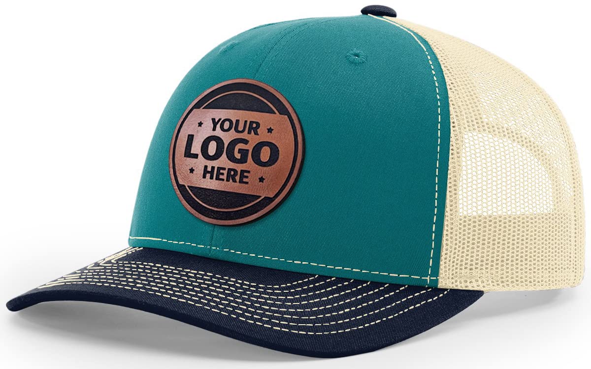 Custom Trucker Leather Patch Hat Laser Engraved