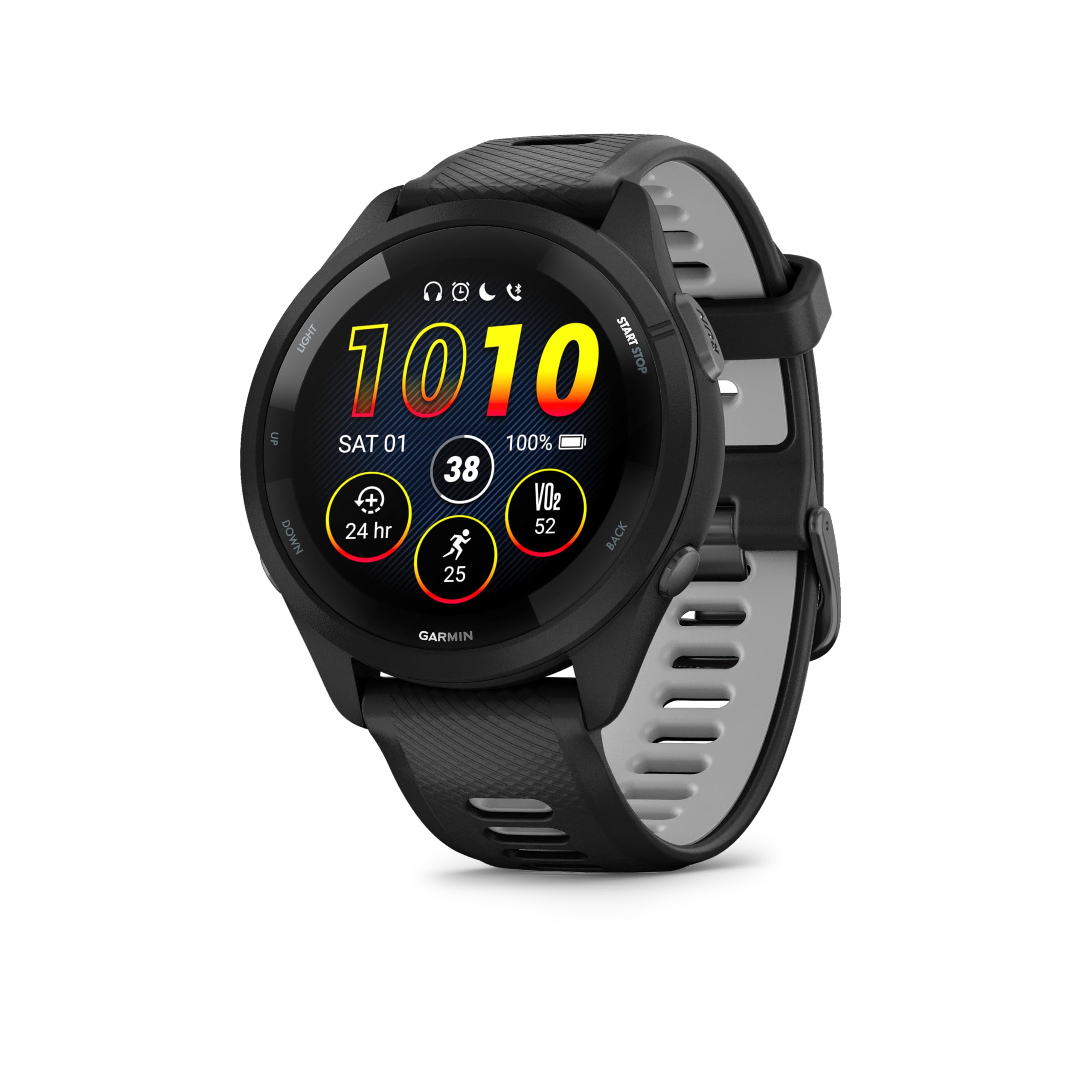 Garmin Forerunner 265, 46mm GPS Running smartwatch, Black | AMOLED touchscreen, 