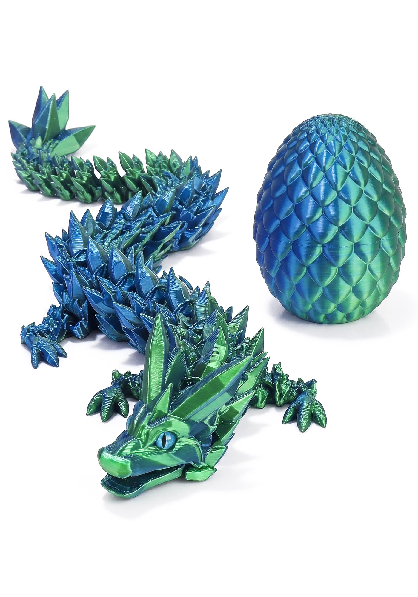 3D Printed Dragon Egg with Articulated Crystal Design | Surprise Toy for Kids, F