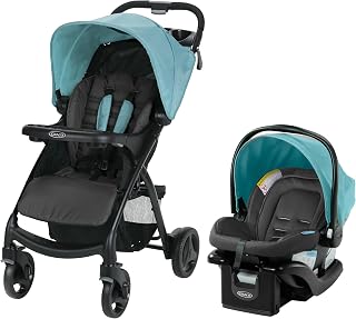 Graco Verb Lightweight Travel System (Stroller &amp; Car Seat), Merrick | 2 Modes: Infant Car Seat Carrier &amp; Toddler Stroller; One-Hand, Self-Standing Fold, Smooth Ride Suspension