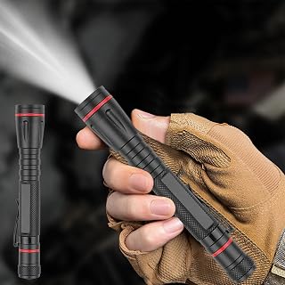 Single Mode Mini Flashlight with Back Switch and Pocket Clip (Battery Not Included) Portable Single Mode Flashlight for Daily Use, Travel and Outdoor Use, 5.5 Inch